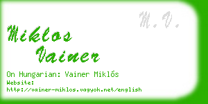 miklos vainer business card